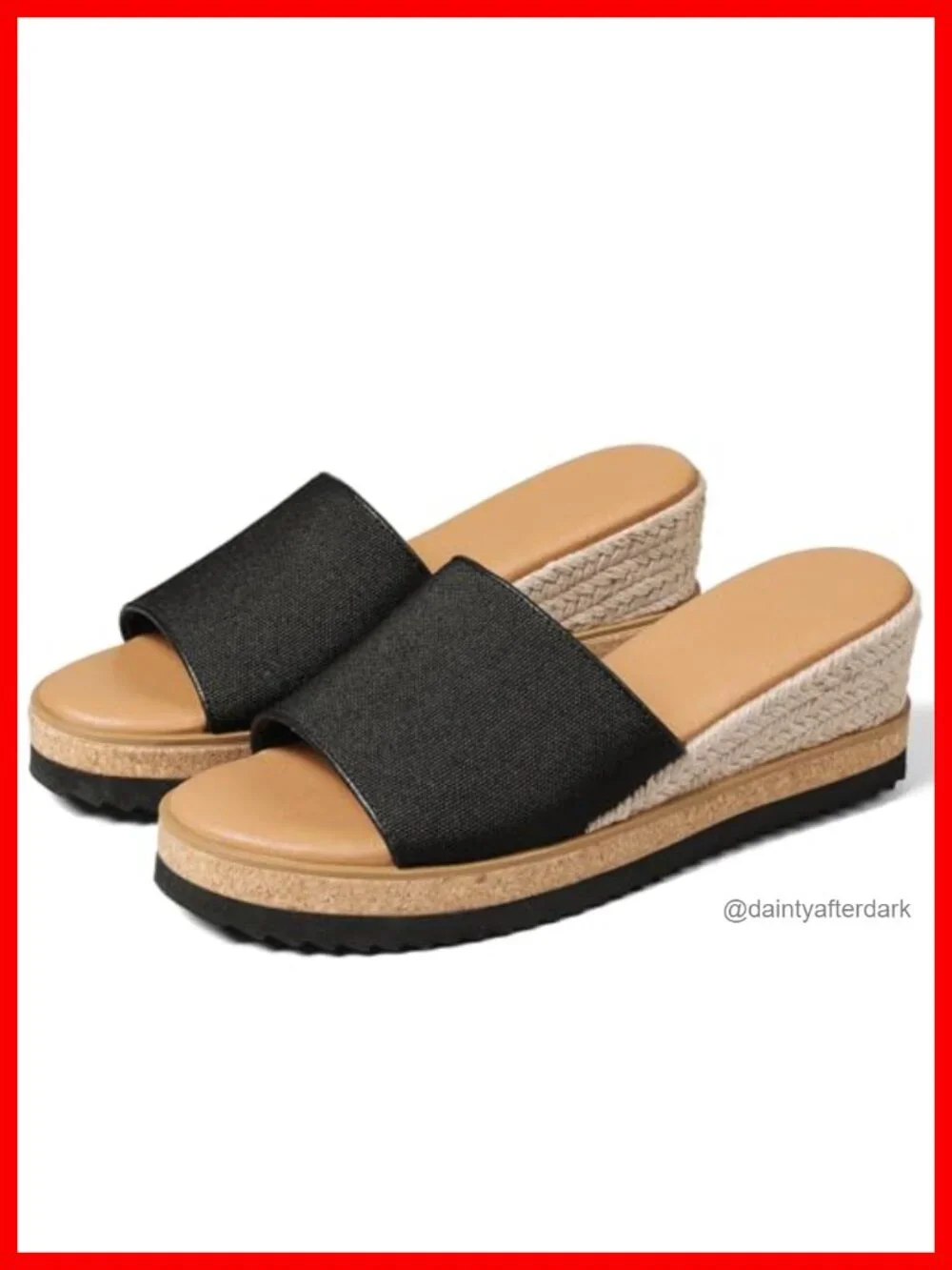 Womens Espadrille Wedge Sandals - Slip On Canvas Platform Summer Mules 2.48 Heel